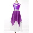 thumbnail image 3 of CHICTRY Kids Girls Lyrical Dance Dress Sleeveless Metallic Celebration of Spirit Dance Dress Tunic Praise Worship Gown Purple 12, 3 of 7