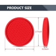 thumbnail image 2 of 4 Pack Cup Holder Coasters for Car, 2.75In Non-Slip Embedded in Ornaments Coaster, Silicone Drink Cup Mat for Most Cars (Red), 2 of 5