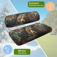 thumbnail image 5 of Bulopur Brown Bear Golf Cart Seat Cover Set Dustproof Floral Seat Cover for EZGO Club Car 2 Person Seats Golf Carts Frontseat Protector Towel Blanket, Washable, 5 of 8