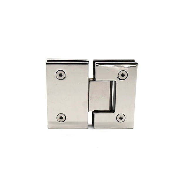 Eigraketly Clip de puerta de vidrio pulido de 180 grados, bisagra de escaparate montada en la pared, piezas de repuesto, abrazadera plegable para muebles de Artesanía Eigraketly TO012055-01B