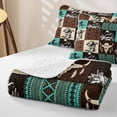 thumbnail image 4 of Erosebridal Hippie Western Skeleton Quilt King, Cowgirl Cowboy King Coverlet Set, 3 Pieces, 4 of 7