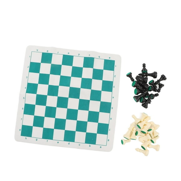 Portable Chess Board Set, Increase Feelings Entertainment Game Roll Up Chess Board Set Light Rollable for Picnic for Travel for Adults King Height 65MM