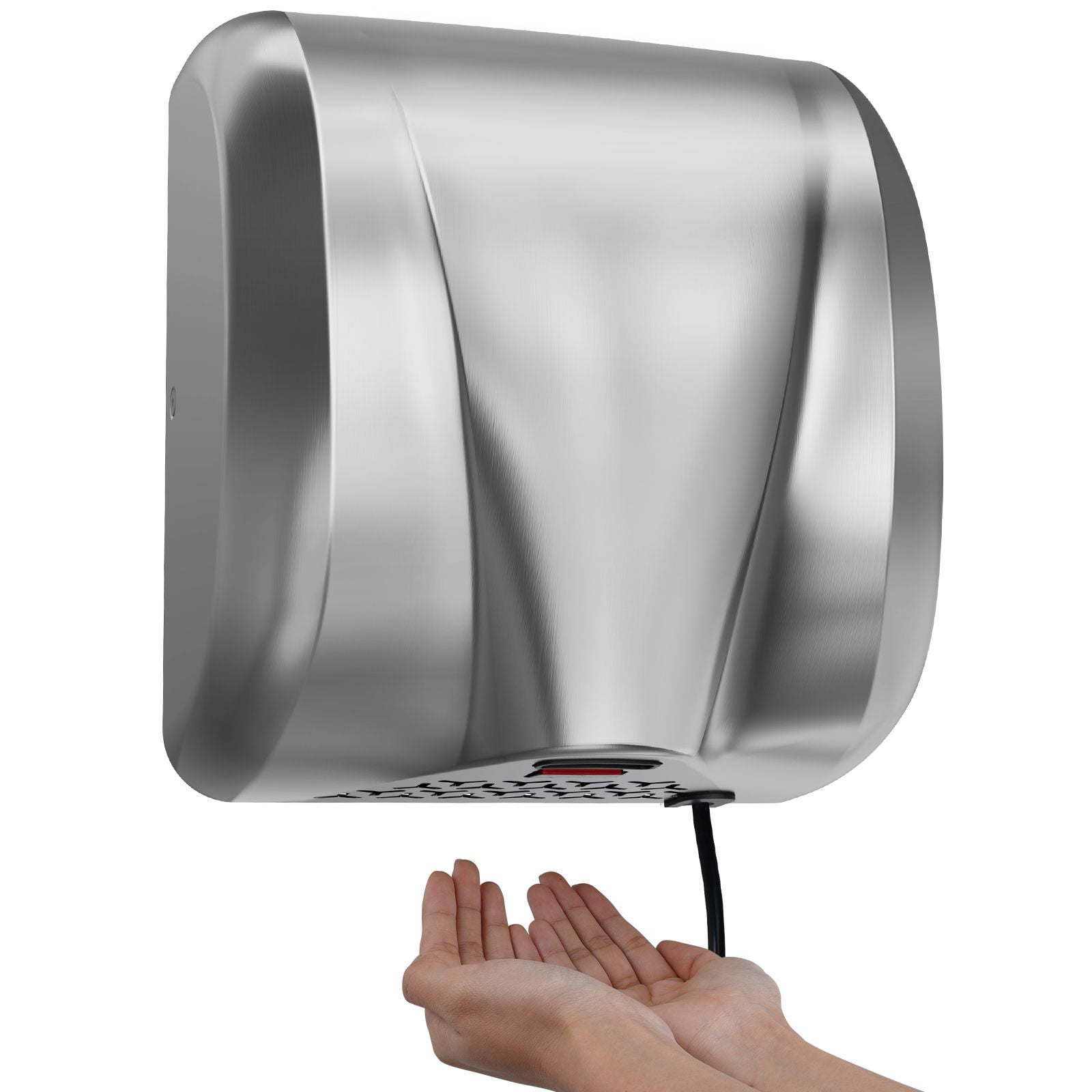 Commercial 1300W high-speed stainless steel automatic dryer, 120V plug-in or hard-wired, suitable for bathrooms