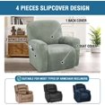 thumbnail image 2 of H.VERSAILTEX Split 4-Panel Velvet Recliner Chair Cover, High Stretch Non-Slip Washable Recliner Slipcover for Living Room, Sea Grass, 2 of 6