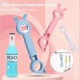 thumbnail image 4 of Corkscrew Corkscrew for Weak Hands Cute 4 in 1 Multifunctional Beer Corkscrew for Kids Gift (Pink), 4 of 5
