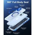 thumbnail image 4 of for iPhone 15 Waterproof Case, [Built-in Lens & Screen Protector] [IP68 Underwater] [15FT Military Shockproof], Frosted Back Full Body Protection 15 Phone Case 6.1", Blue, 4 of 12