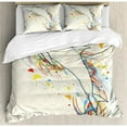 thumbnail image 3 of Modern Duvet Cover Set Twin Size, Cute Dolphin Fish Figure with Rainbow Colors Adventure Ocean Animal Illustration, Decorative 2 Piece Bedding Set with 1 Pillow Sham, Multicolor, by Ambesonne, 3 of 3