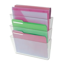 Universal UNV53682 3-Pocket Wall File Starter Set - Letter Size, Clear (1-Set)