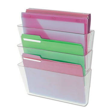 Universal UNV53682 3-Pocket Wall File Starter Set - Letter Size, Clear (1-Set)