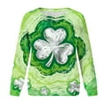 thumbnail image 4 of Levmjia Womens Sweatshirts Fashion Loose Round Neck Solid Color Long Sleeve St. Patrick's Day Printed Casual Shirt Holiday Breathable Comfortable Work Home Wear, 4 of 7