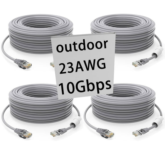 Cable Ethernet GWFIBER Cat 6 de 15 m, resistente al agua para exteriores