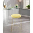 thumbnail image 2 of Meridian Furniture Tres Yellow Velvet Counter Stool, 2 of 6