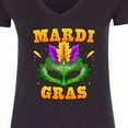 thumbnail image 4 of Inktastic Mardi Gras with Green Masquerade Mask Women's V-Neck T-Shirt, 4 of 5