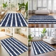 thumbnail image 4 of Area Rugs 3'x5', Nautical Striped Carpet Runner Indoor Outdoor Rugs Home Decor Aesthetic, Summer Coastal Ocean Navy Blue White Non Slip Mats Washable Accent Rug for Living Room Bedroom, 4 of 8