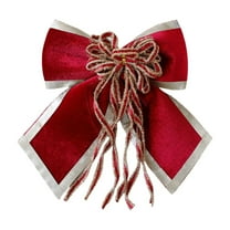 Deeceymbur Christmas Wreath Bow Pre Tied Red Wine Orange Polyester Decor for Tree Garland Door Outdoor Indoor Fall Winter Holiday Decoration