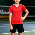 thumbnail image 6 of Letdown Kids Sports Boys Girls Outfits Short Sleeve Training Football Theme Breathable Athletic Youth Team Practice Clothes Summer Outfits Summer Clothes Back To School Size 5-13Y for Kids, 6 of 6