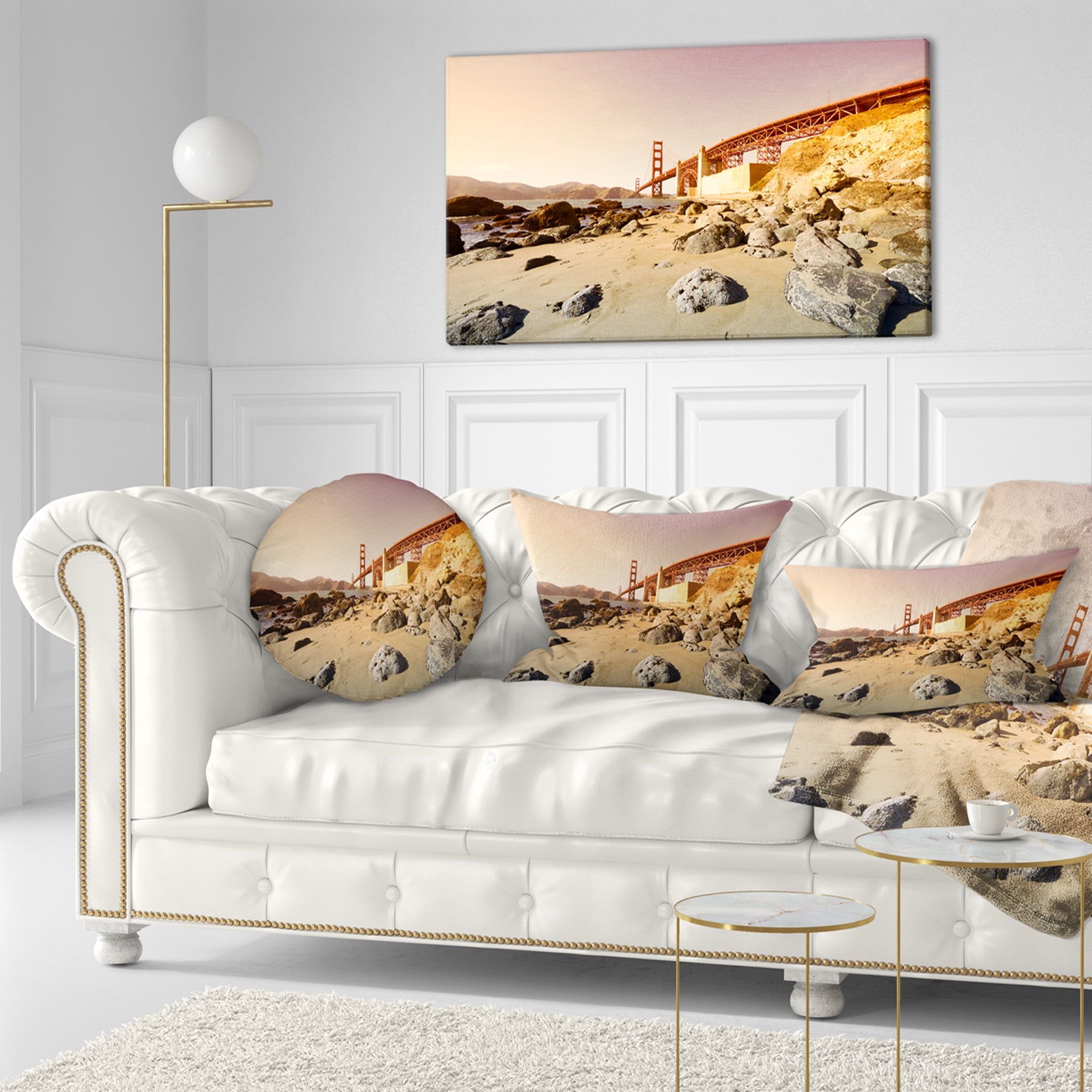 Designart 12" x 20" Multi-color Polyester Throw Pillow