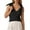 Black, variant on Womens Bow Tie Tank Tops V-Neck Sleeveless Ribbing Going out Tops Casual Solid Color Slim Fitting Camisole Trendy Summer Outfit 2026 Black S