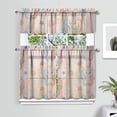 thumbnail image 2 of Nautical Seahorse Beach Curtains Set Marine Life Coral Tropical Sea Shells Fish Starfish Jellyfish Plants Cute Cartoon Ocean Coastal Creatures Summer Underwater Tier and Valance Rod Pocket Kitchen Cur, 2 of 6