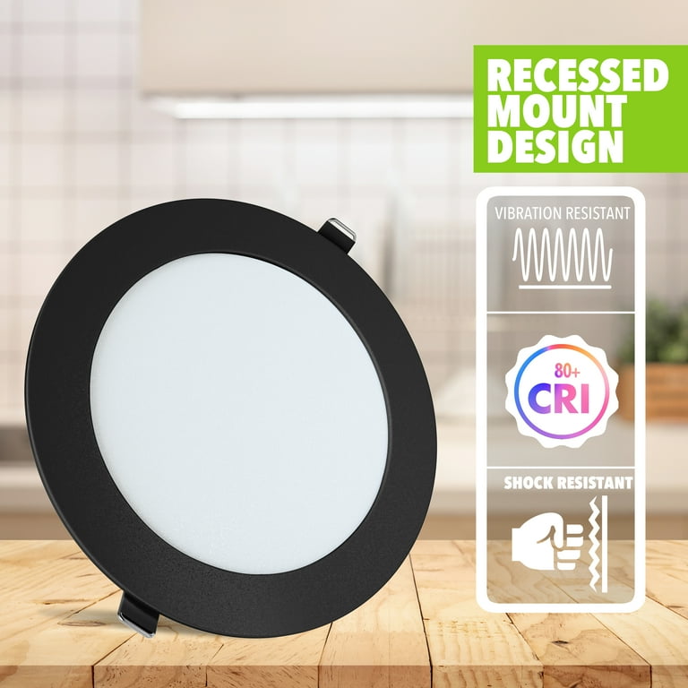 LZHOME 6 Pack 8 Inch LED Recessed Lighting With Junction Box Ultra-Thin
