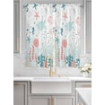 thumbnail image 3 of Living Room Curtains 72 Inches length, Coastal Turtle Window Treatment Curtain Drapes, Teal Green Ocean Coral Starfish Jellyfish Light Filtering Drapes for Bedroom Laundry Room, 52"x72", 2 Panels, 3 of 7