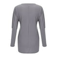thumbnail image 4 of Floleo Clearance Womens Tops Long Sleeve Shirts Fall Clearance Women Long Sleeve Casual Loose Fit Tunic Tops With Pockets Crewneck Sweatshirts Gray, 4 of 6