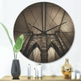 thumbnail image 2 of Designart 'Monochrome Brooklyn Bridge in NYC USA ' Modern Wood Wall Clock, 2 of 5
