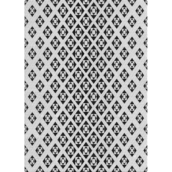 Ahgly Company Machine Washable Indoor Rectangle Transitional White Smoke Area Rugs, 8' x 12'