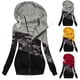 thumbnail image 4 of Chaquetas para mujer Tallas grandes Invierno Cálido Felpa suelta Cremallera Chaqueta con capucha Abrigo Odeerbi  ODB-3, 4 of 4