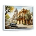 thumbnail image 2 of Designart "Yellow Cuban Architecture" Architecture Floater Framed Canvas Art Print, 2 of 7
