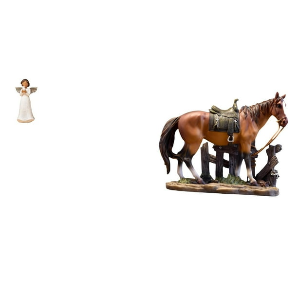 Figura de resina de ángel,Estatua de ángel Figura Decoración del hogar Estante de interior,Figura de caballo,Escultura de caballo en miniatura coleccionable,Estatua de animal de adorno de