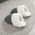 thumbnail image 5 of Mostsola Womens Slippers Plush Furry Lined Scuff Slippers Knitted Cozy Slip on Shoes House Slippers, 5 of 8