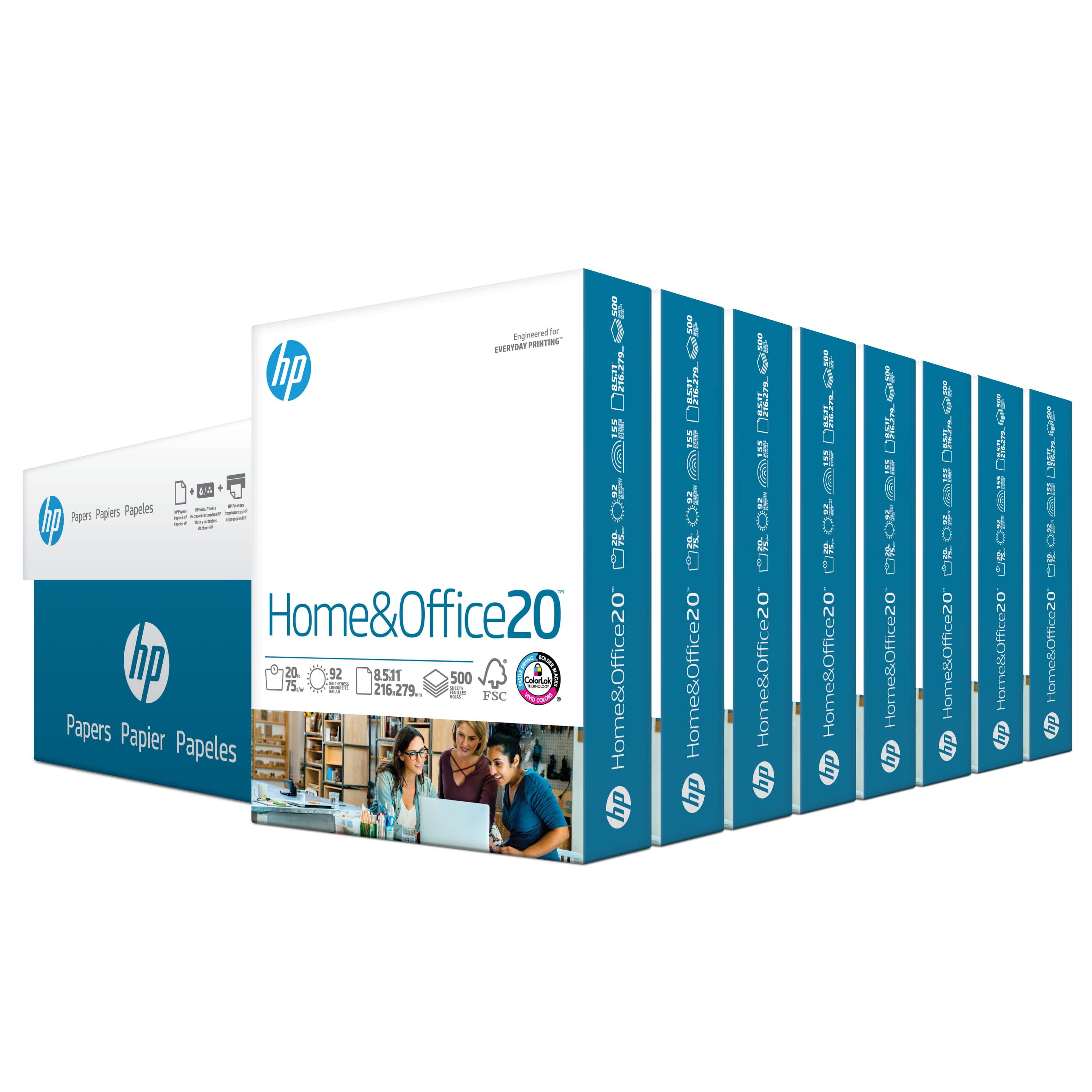 HP Printer Paper 20 lb., 8.5" x 11", 4000 Sheets, 8 Ream