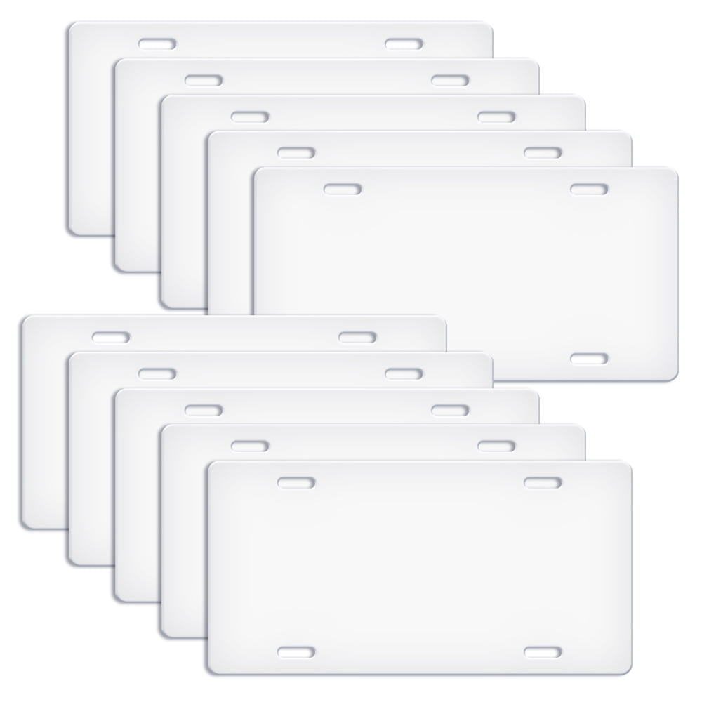 SET OF 100 3" X 6" GLOSS WHITE ALUMINUM SUBLIMATION BICYCLE LICENSE PLATE 
