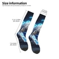 thumbnail image 2 of Xecao Futuristic Blue Light White Tiger Pattern Adult Stockings with Color-Block Design and 3D Print, Breathable Comfortable Hosiery for Daily Wear and Sports, 2 of 6