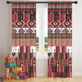 thumbnail image 5 of Blackout Kids Curtains,Red Boho Tribal Diamonds and Rectangles Pattern Childrens Insulated Curtains Set Of 2,Bedroom Essentials,Toddler Room Decor 42x84in(106x213cm), 5 of 5