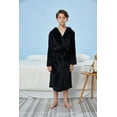 thumbnail image 3 of WORW Big Boys Solid Robes Bathrobe Robes Black Hoodie Large, 3 of 6