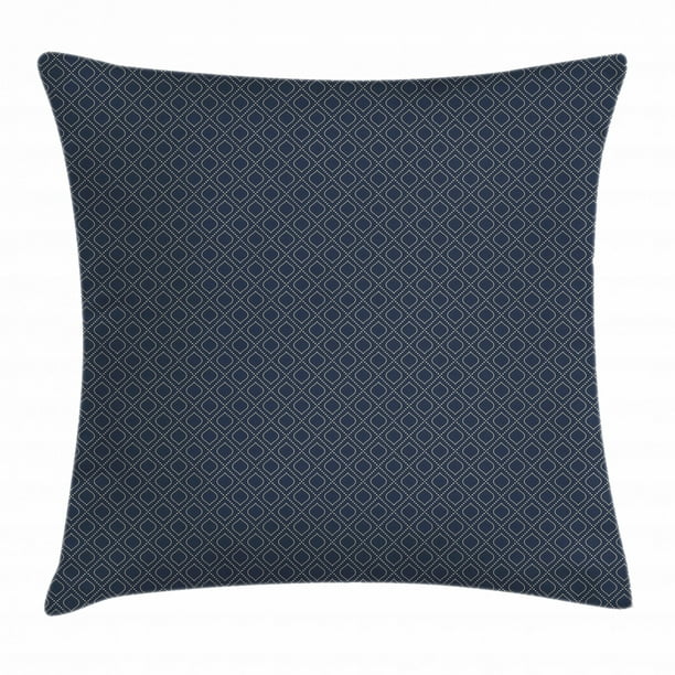 Navy Blue Throw Pillow Cushion Cover, Geometric Dotted Pattern Design ...