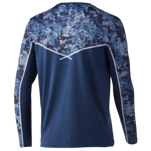 HUK Men's Standard Icon X Camo Long Sleeve Performance Fishing Shirt, Tide  Change-Atlantic, X-Large 