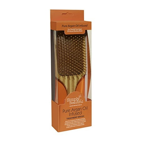 Bamboo Paddle Hair Brush with Argan Oil Prevents Hair Breakage and Split