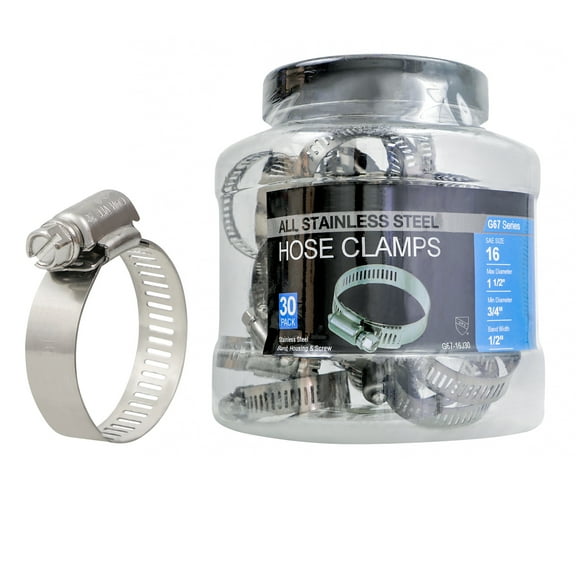 20 PCS Adjustable Stainless Steel Hose Clamp Kit 5/16 -2-3/4 SAE 4-36 Worm Gear