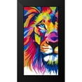 thumbnail image 2 of Goodrich, Chelsea 11x18 Black Modern Framed Museum Art Print Titled - Colorful Lion Portrait, 2 of 5