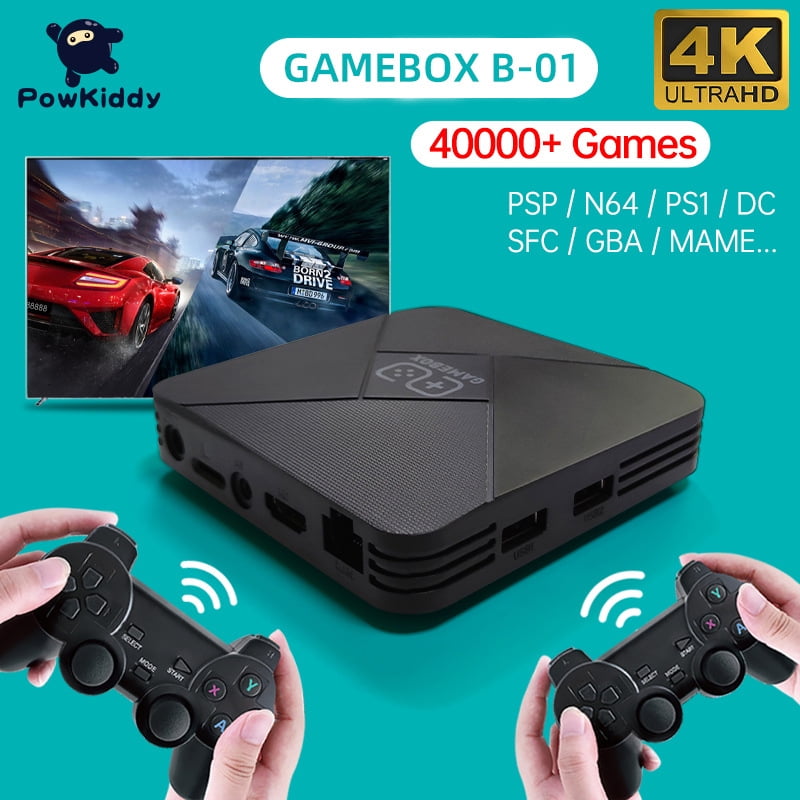 WWahuayuan 64G Wireless Retro Game Console 30000 Games Classic Video Game Consoles with 2 Wireless Controllers for 4k TV HD Output 