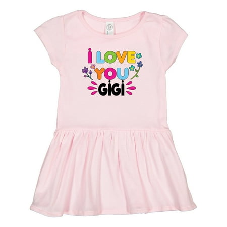 

Inktastic I Love You Gigi with Flowers Gift Toddler Girl Dress