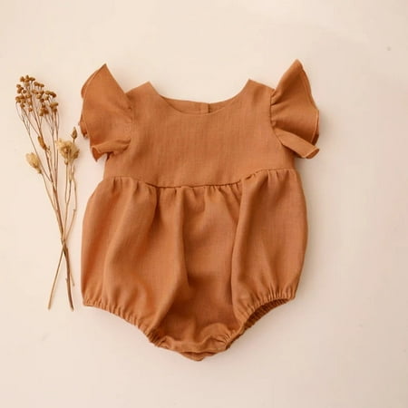 

DanceeMangoos Fashion Baby Girl Summer Jumpsuit Newborn Fly Sleeve Romper Lovely Sleeveless Baby Clothes 3-24M