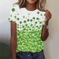 thumbnail image 2 of Saint Patricks Day Shirt Women Clover Graphic T Shirt Short Sleeve Cotton T Shirts Round Neck Casual Women's Blouses Summer Basic Tees, 2 of 6