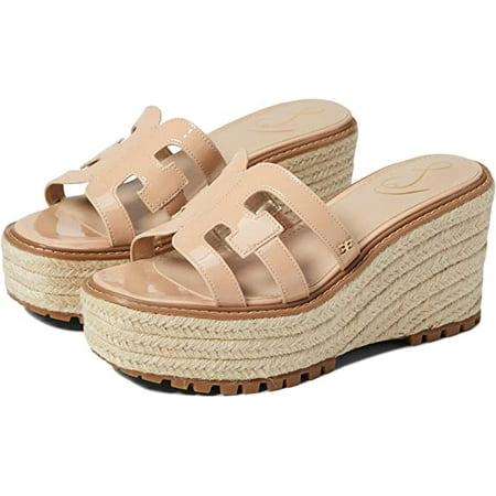 

Sam Edelman Laine Beige Blush Wedge Heel Open Toe Slip On Espadrille Sandals (Beige Blush 8)