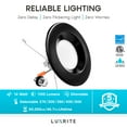 thumbnail image 6 of Luxrite 5/6 inch LED Recessed Retrofit Downlight 14W=90W 5 Color Options Dimmable Can Light 1100 Lumens Wet Rated Black Trim IC Rated, 6 of 8