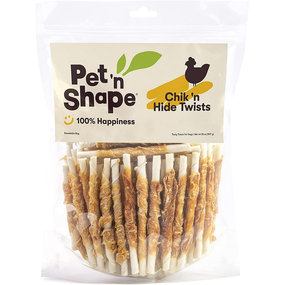 Pet 'n Shape Hide Twists Chicken Wrapped Rawhide Natural Dog Treats
