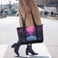 thumbnail image 4 of FORMRS Canvas Laptop Tote Bag for Women with 15.6" Computer Compartments Shoulder Handbag, Night Neon Road, 4 of 7